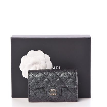 Chanel Iridescent Caviar Quilted Classic 4 Key Holder Wallet Black 10 of 10