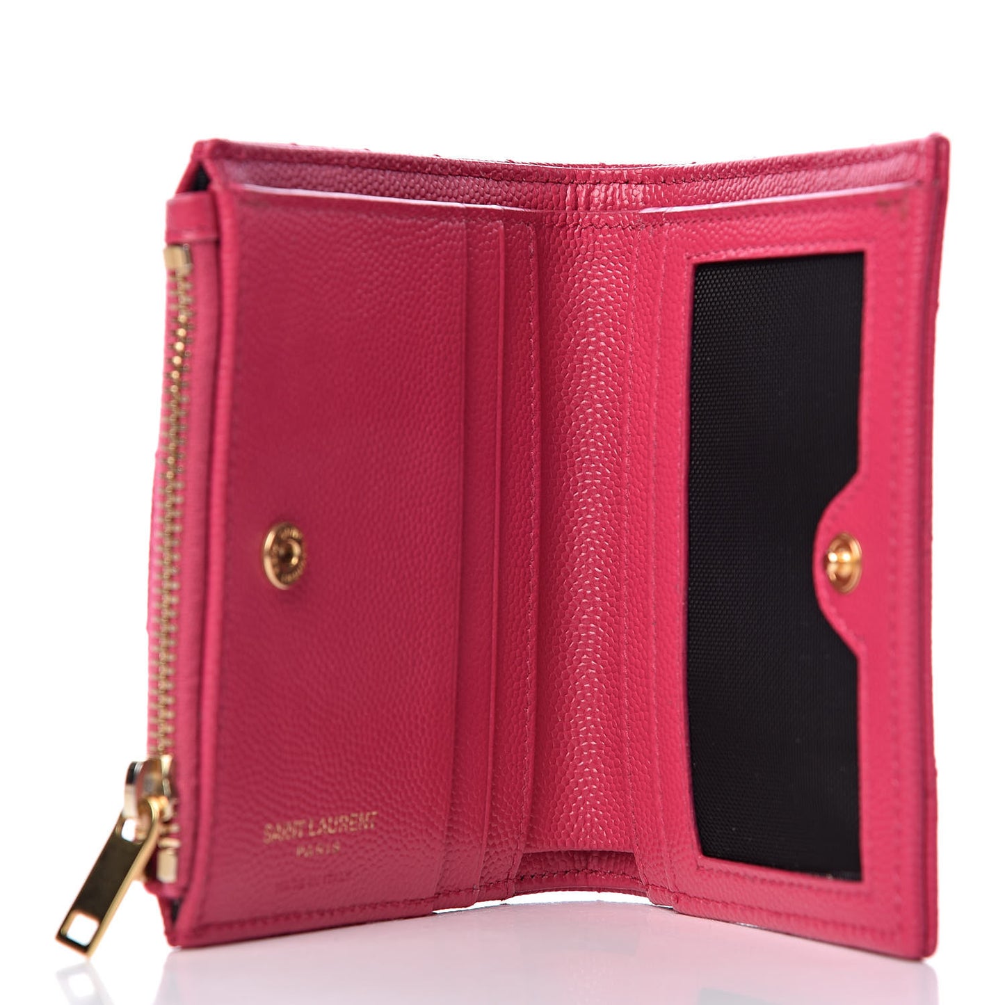 Grain De Poudre Matelasse Chevron Monogram Zipped Card Case Fresh Fuxia