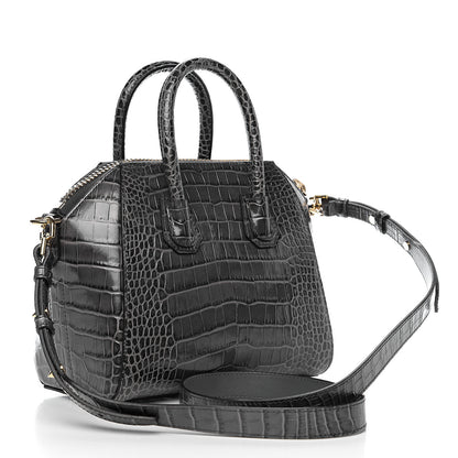 Givenchy Calfskin Crocodile Embossed Mini Antigona Storm Grey 2 of 10