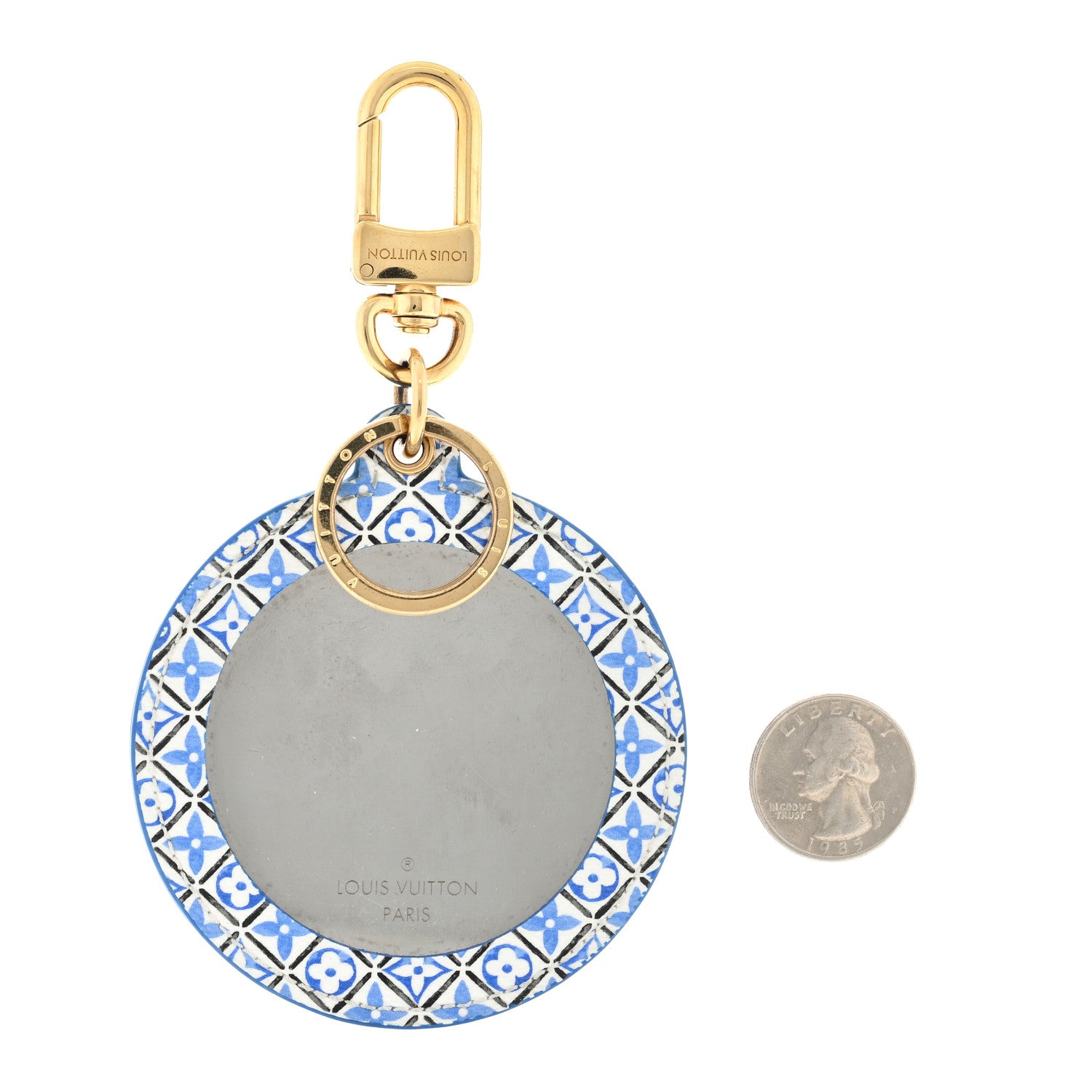 Louis Vuitton Monogram Illustre Resort Pocket Mirror Bag Charm Key Holder Blue 2 of 3