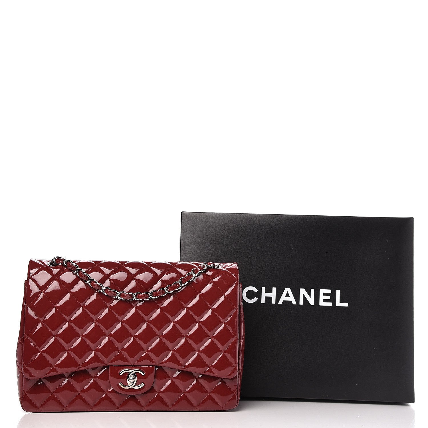 Chanel Patent Quilted Maxi Double Flap Red 24 of 24