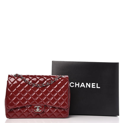 Chanel Patent Quilted Maxi Double Flap Red 24 of 24