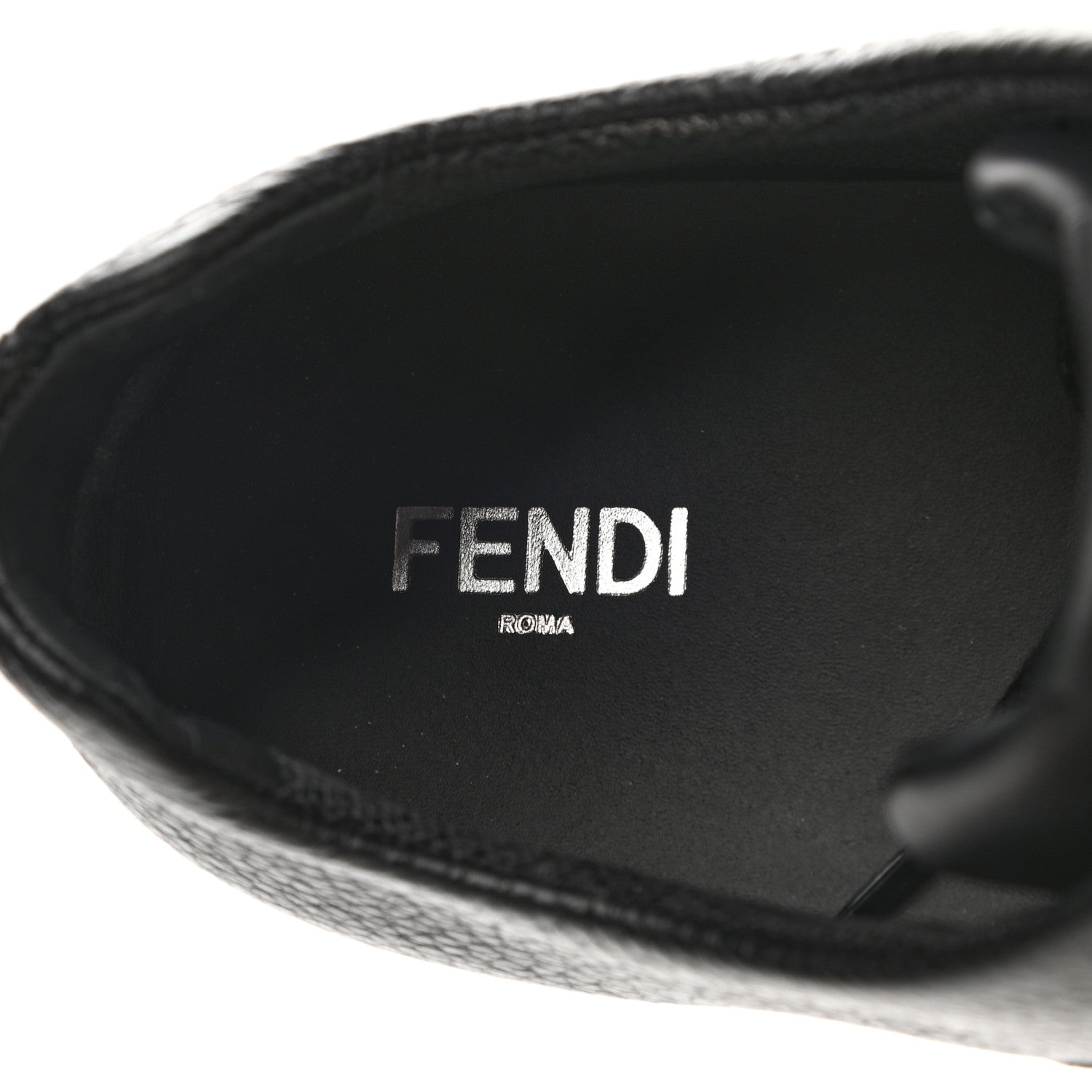 Fendi Calfskin Vitello FF Embossed Mens Low Top Sneakers 11 Black Yellow Ultra White 7 of 9