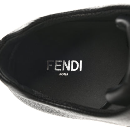 Fendi Calfskin Vitello FF Embossed Mens Low Top Sneakers 11 Black Yellow Ultra White 7 of 9