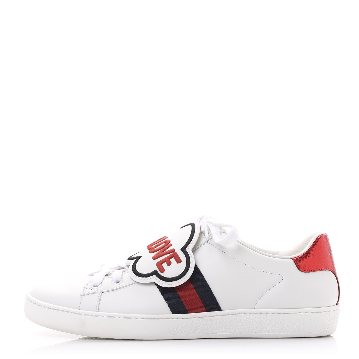 Calfskin Ayers Blind For Love Embroidered Womens Ace Sneakers 39.5 White