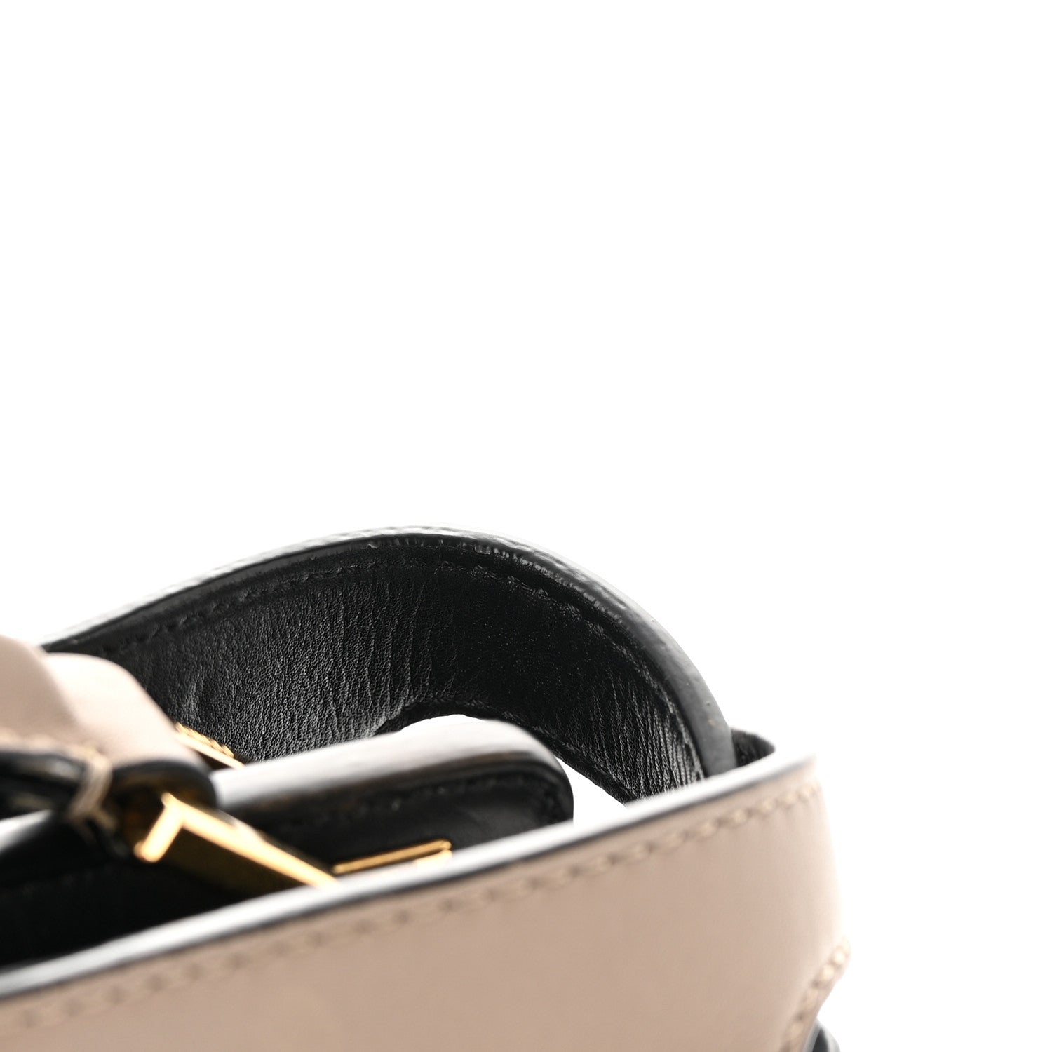 Fendi Vitello Tahiti Burro Medium Peekaboo Iconic Essentially Satchel Tortora Black 16 of 18