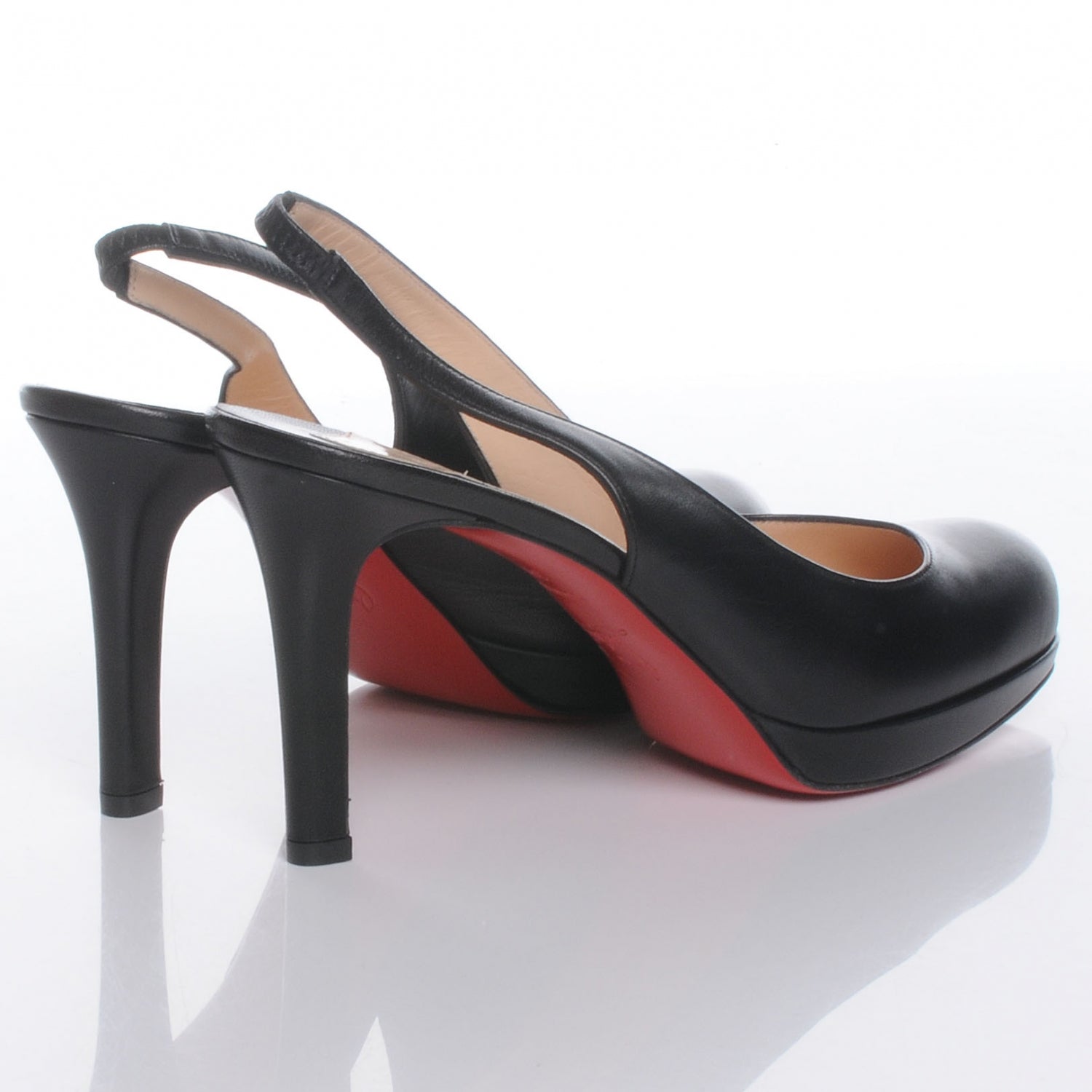 Christian Louboutin Leather Slingback Pumps Black 38.5 4 of 7