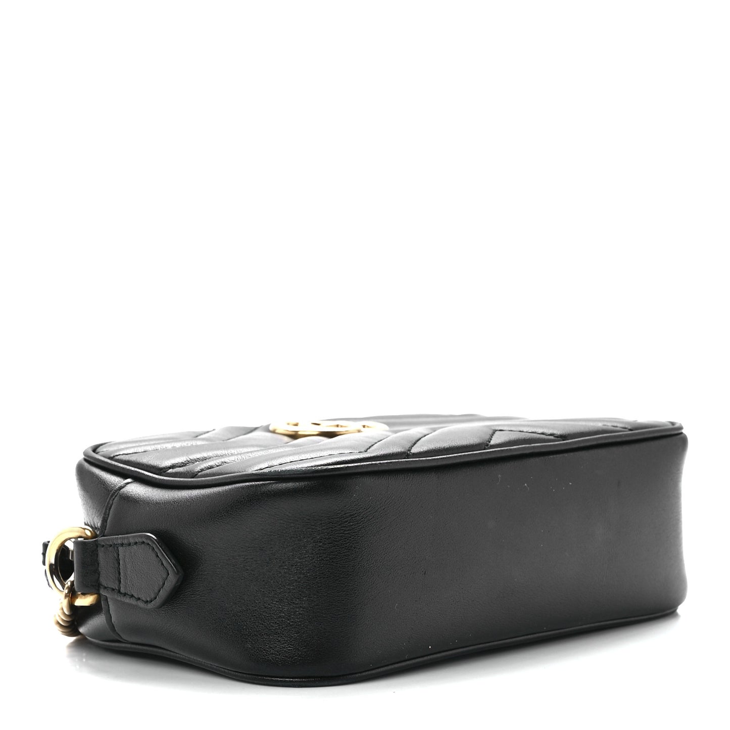 Calfskin Matelasse Mini GG Marmont Chain Shoulder Bag Black