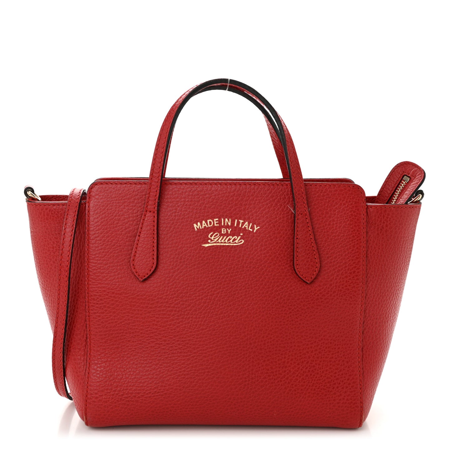 Dollar Calfskin Mini Swing Top Handle Bag Tobasco