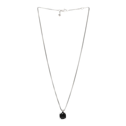 David Yurman Sterling Silver Diamond Black Onyx 11mm Chatelaine Pendant Necklace 3 of 4
