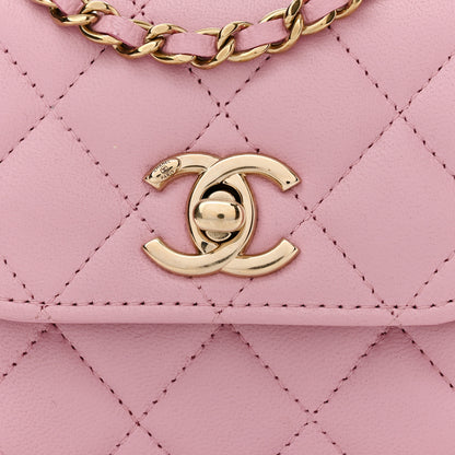 Chanel Lambskin Quilted Mini Trendy CC Clutch With Chain Pink 7 of 10