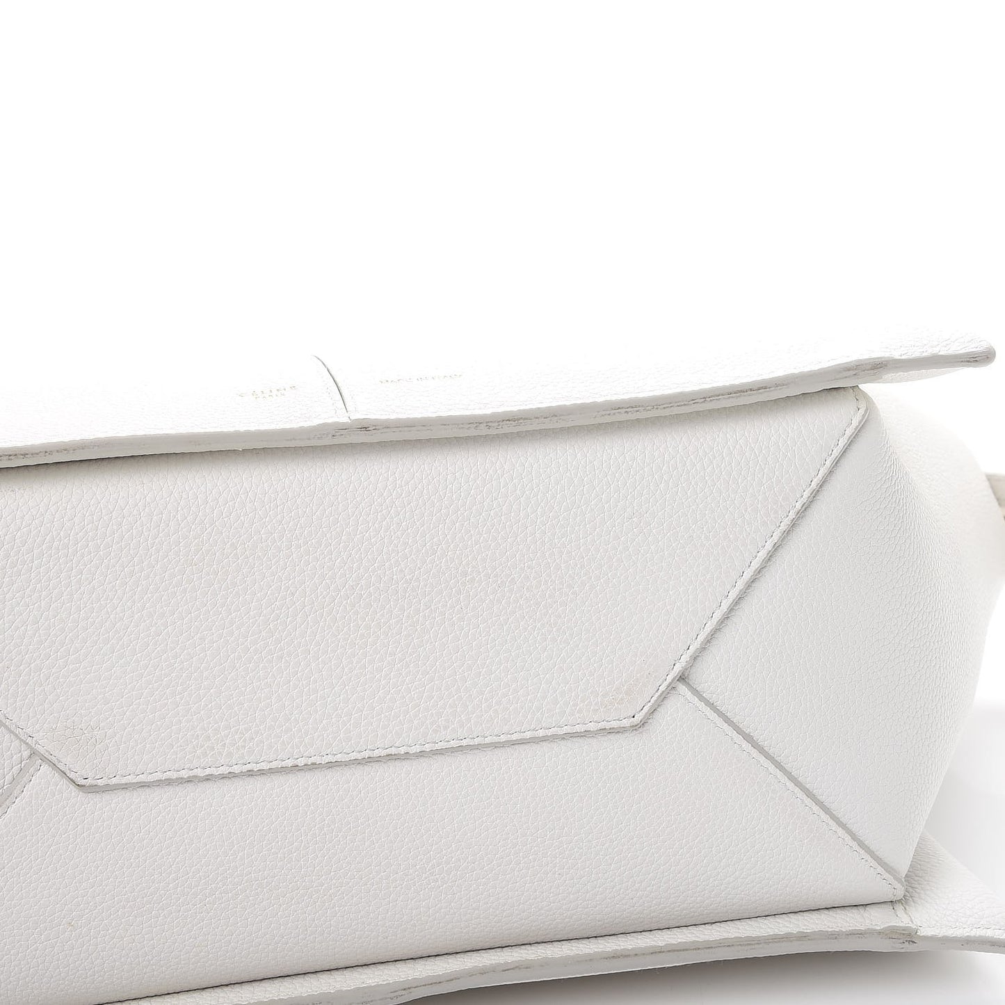 Baby Grained Calfskin Small Tri-Fold Bag White