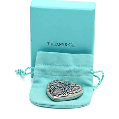 Tiffany Sterling Silver Large Ziegfeld Daisy Heart Locket Pendant 6 of 6