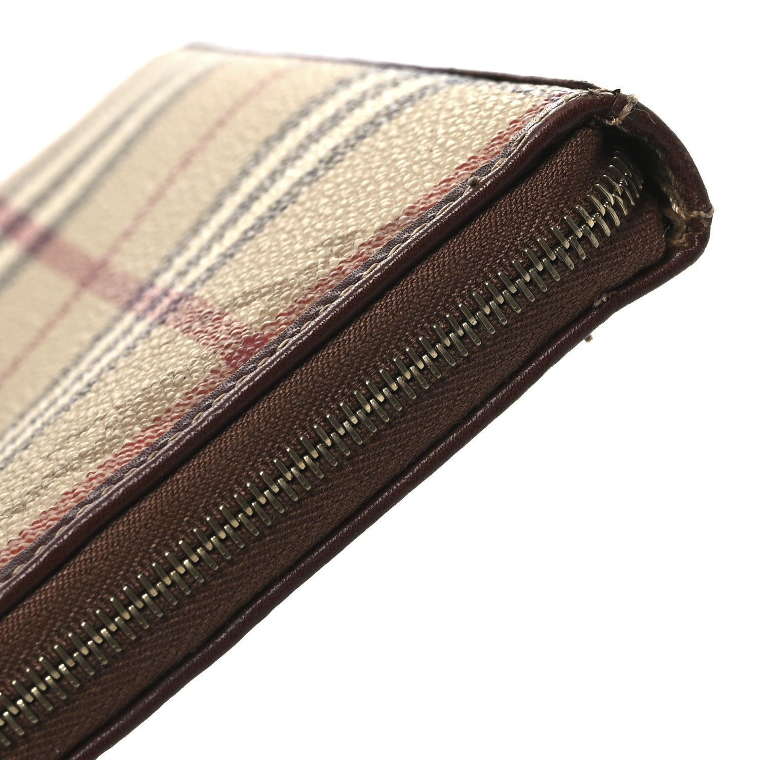 Burberry Haymarket Check Large Ziggy Zip Around Wallet Beige 8 of 10