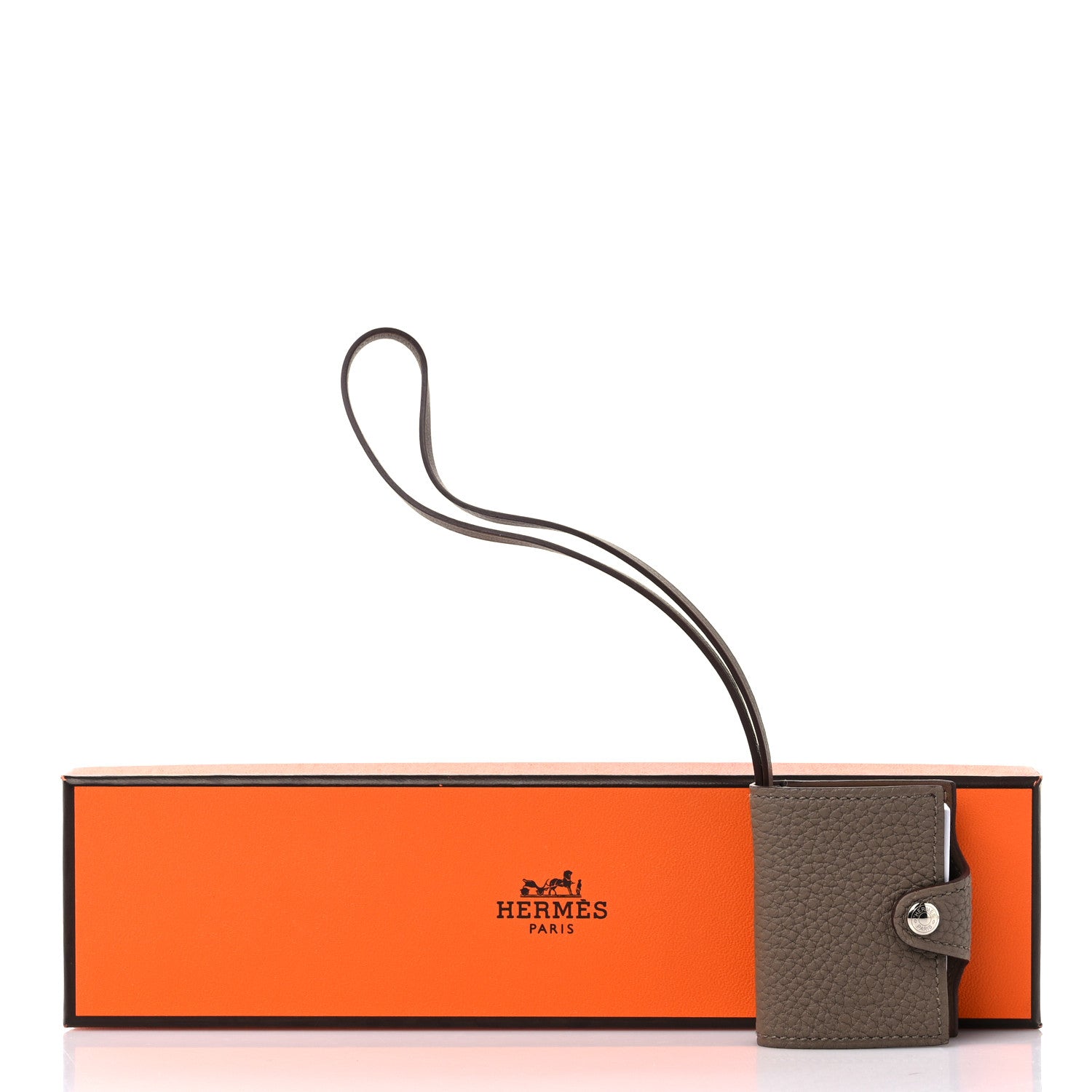 Hermes Togo Swift Verso Ulysse Nano Bag Charm Etoupe Alezan 5 of 5