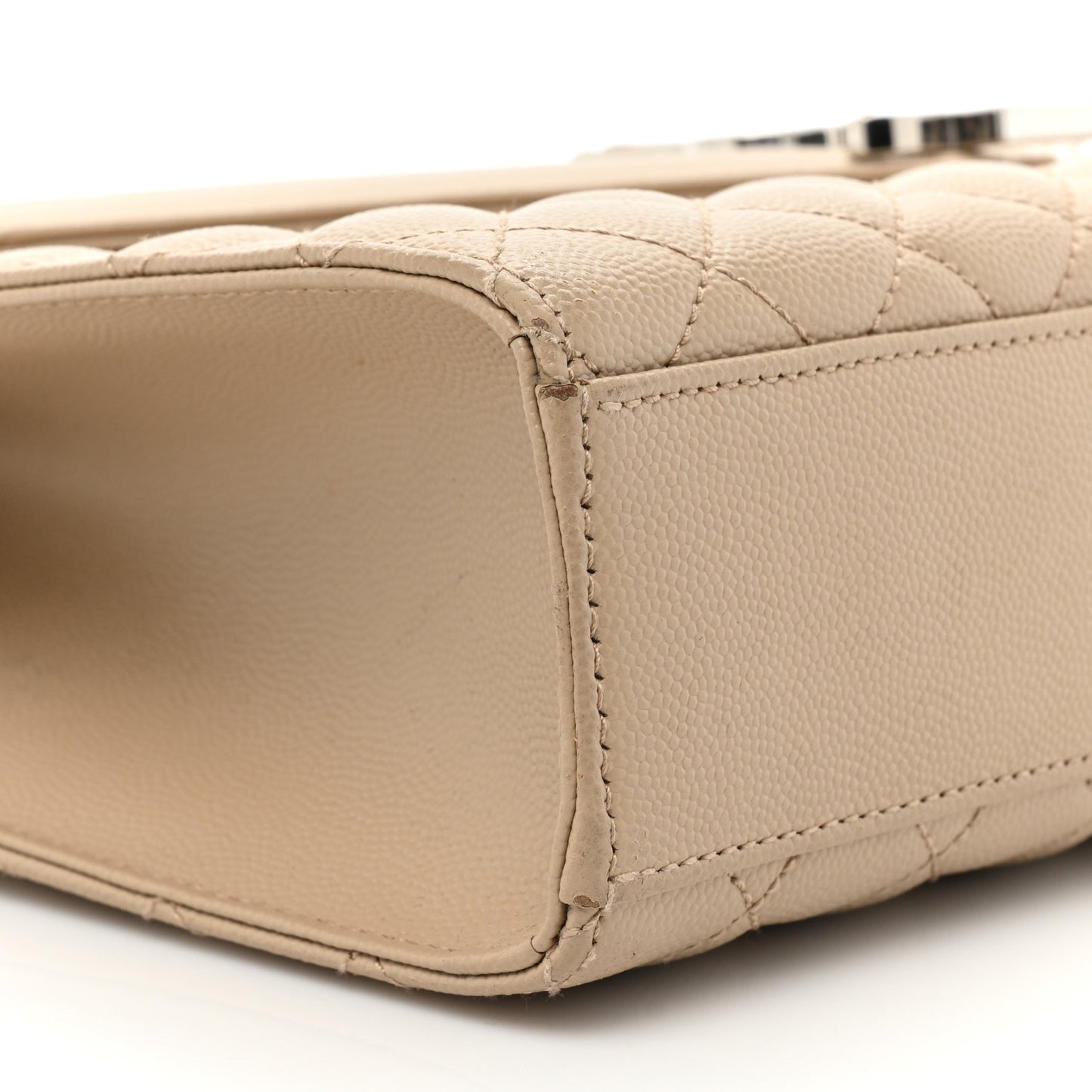 Grain De Poudre Mixed Matelasse Large Triquilt Monogram Satchel Dark Beige