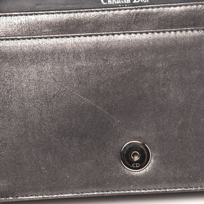 Christian Dior Metallic Brushed Calfskin Diorama Wallet on Chain Pouch Gunmetal 7 of 12
