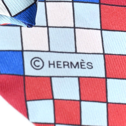 Hermes Silk Colliers de Chiens Remix Twilly Marine Rouge White 3 of 3