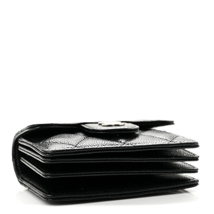 Chanel Caviar Quilted Flap Card Holder On Chain Black 4 of 11