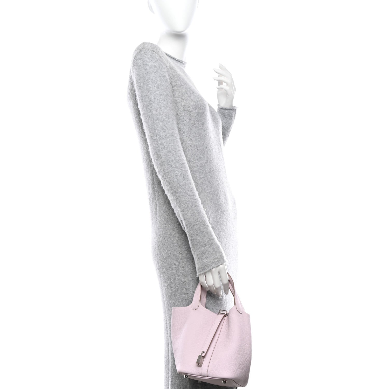 Hermes Taurillon Clemence Picotin Lock 18 PM Mauve Pale 2 of 11