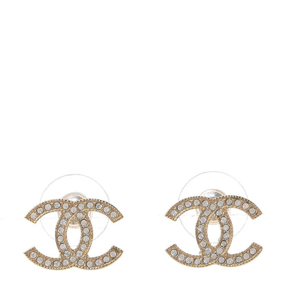 Chanel Crystal CC Earrings Gold 1 of 5