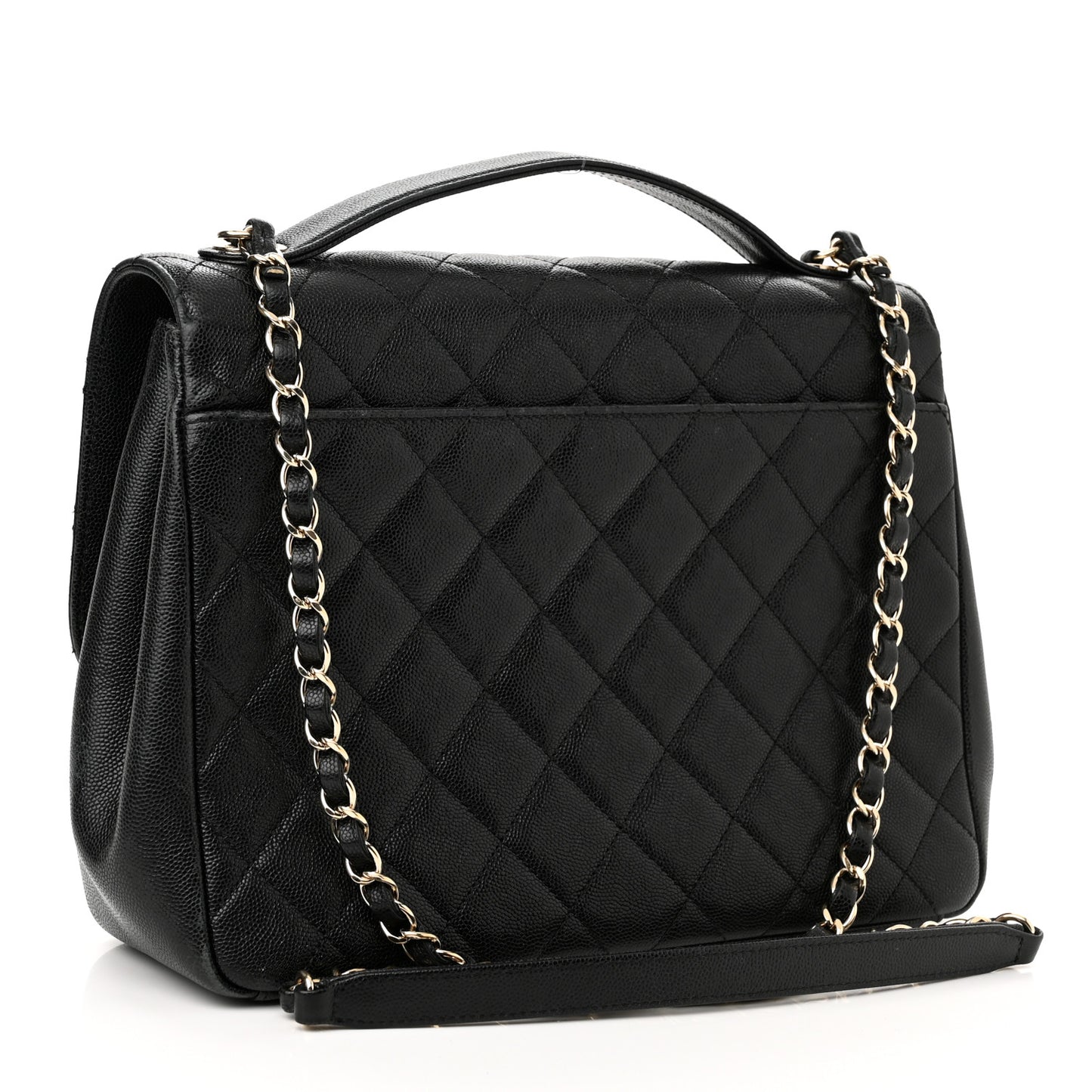Caviar Quilted Large Business Affinity Flap Black