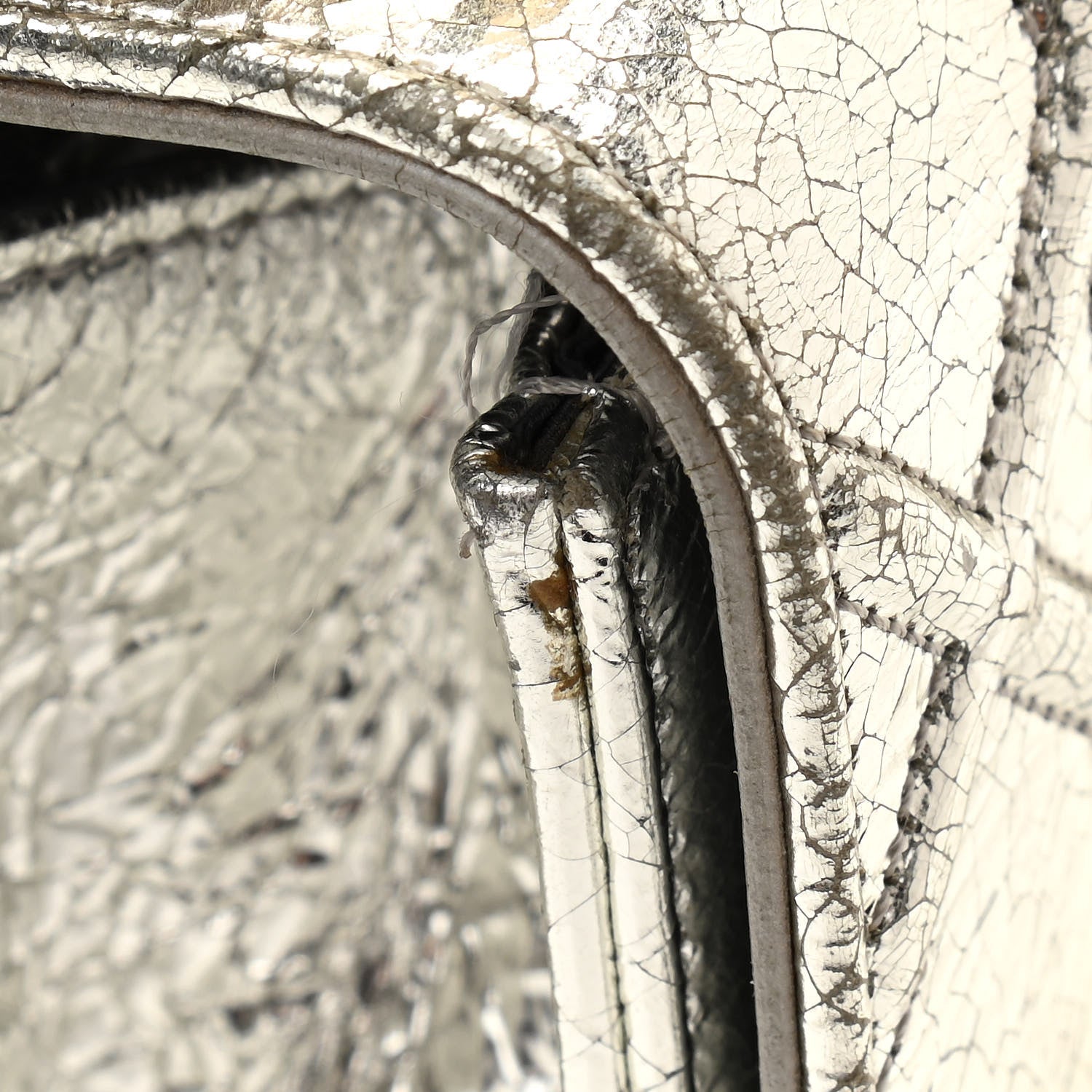 Christian Dior Metallic Ceramic Effect Deerskin Medium Diorama Flap Bag Silver 14 of 14