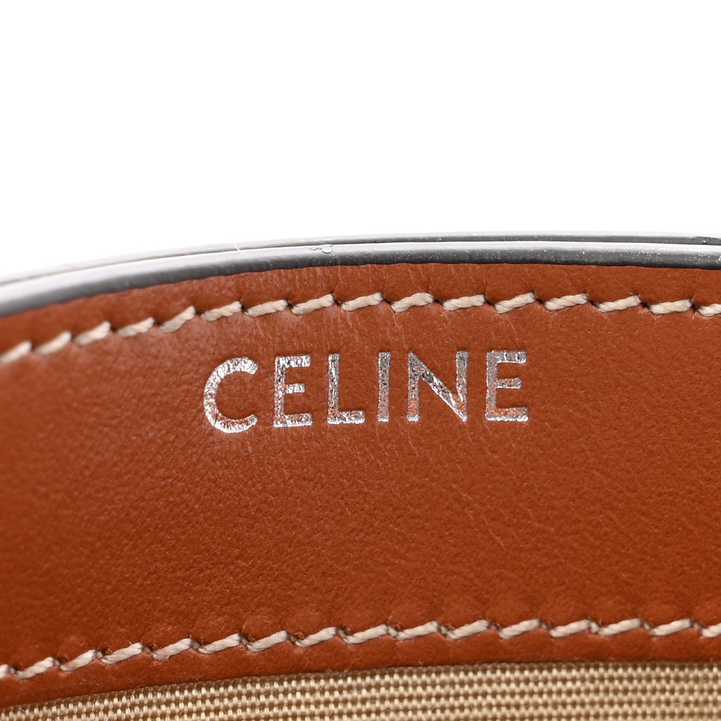 Triomphe Canvas Calfskin Card Holder White Tan