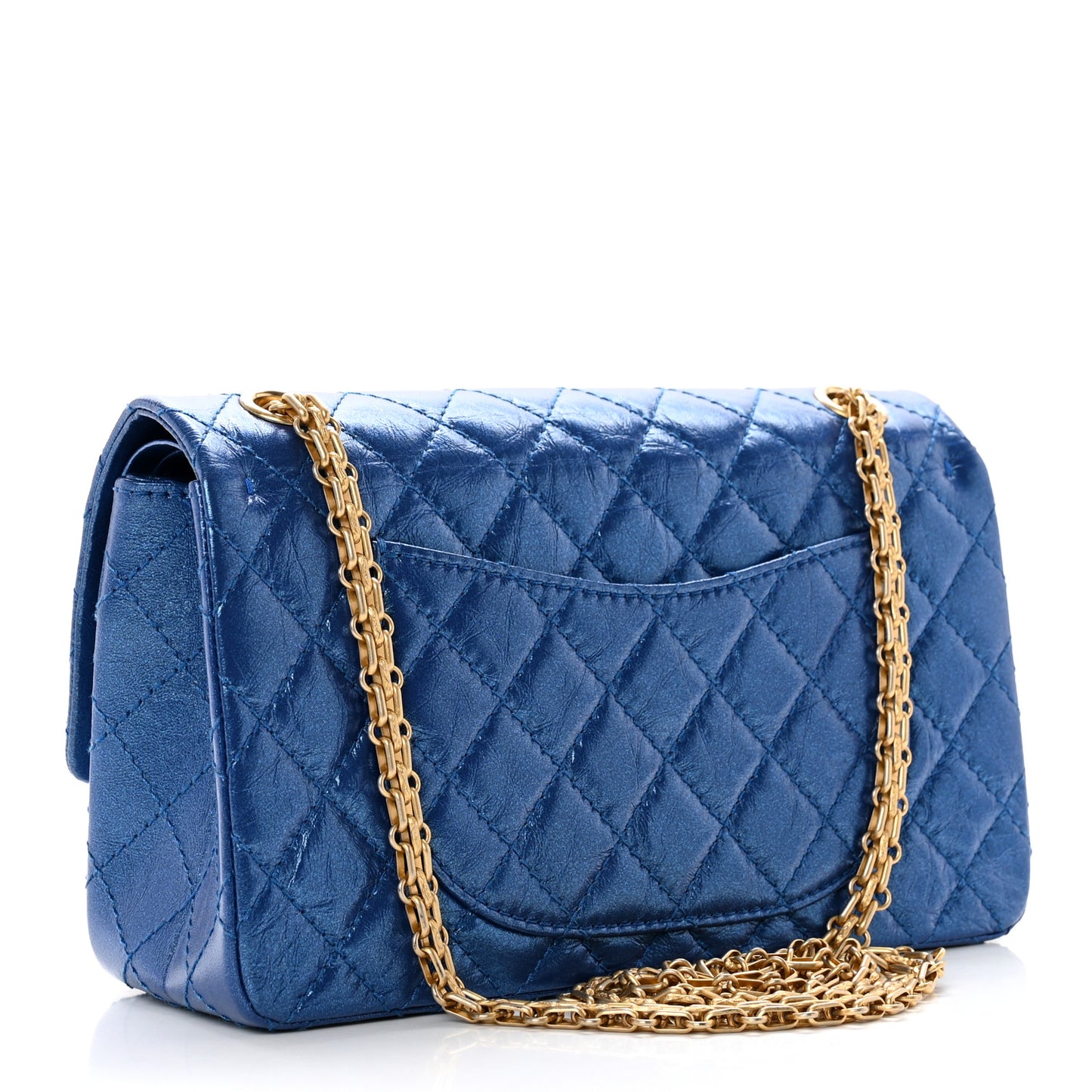 Metallic Calfskin Quilted 2.55 Reissue 225 Flap Blue