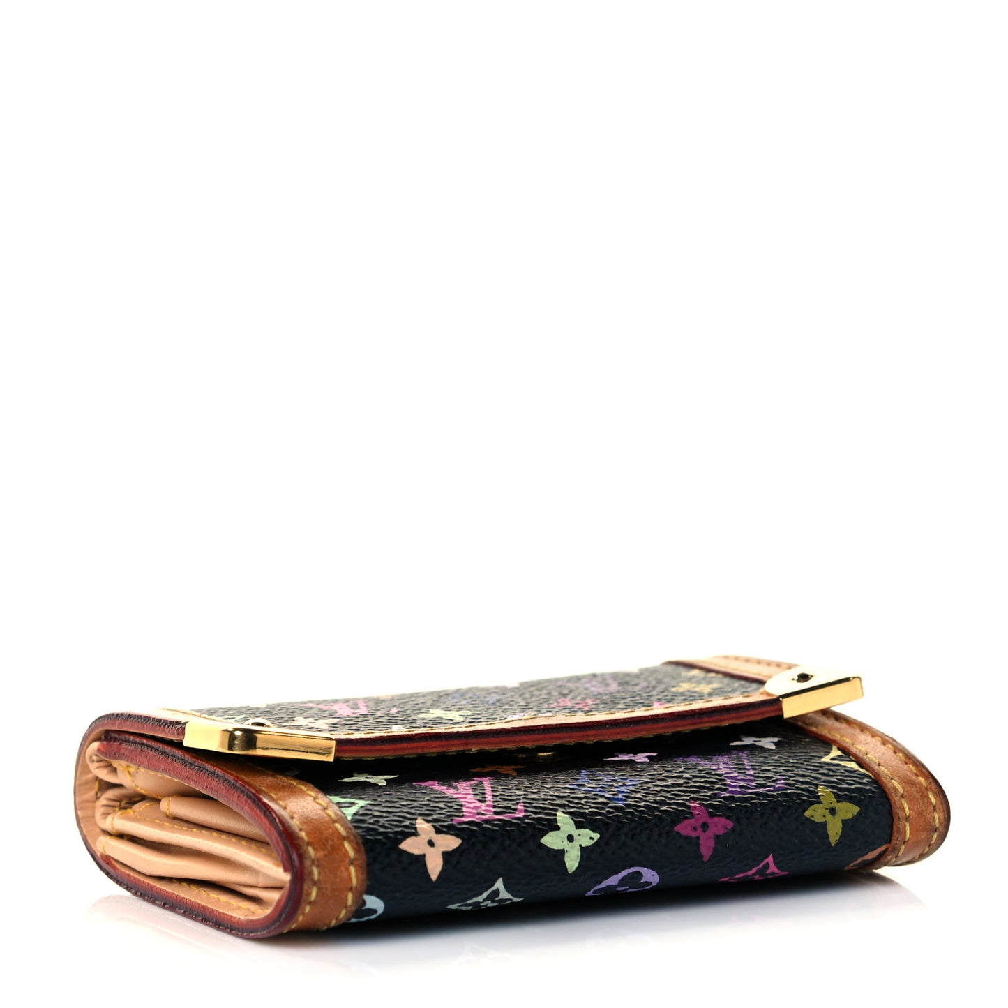 Monogram Multicolor Porte-Monnaie Plat Coin Purse Black