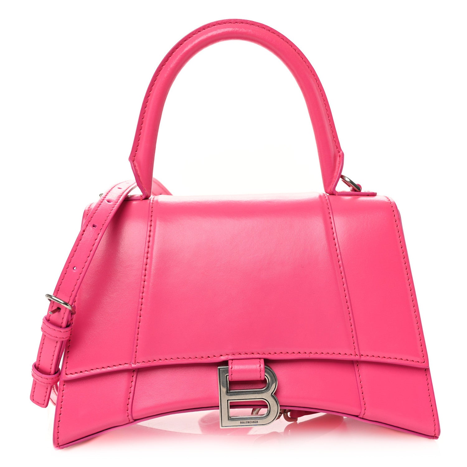 Balenciaga Shiny Box Calfskin Small Hourglass Top Handle Bag Acid Fuchsia 1 of 11