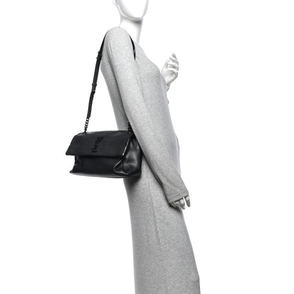 Saint Laurent Grain De Poudre Medium West Hollywood Monogram Fold-Over Black 2 of 9
