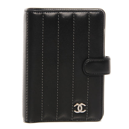 Chanel Lambskin Vertical Quilt Mademoiselle Small Ring Agenda Planner Black 1 of 8