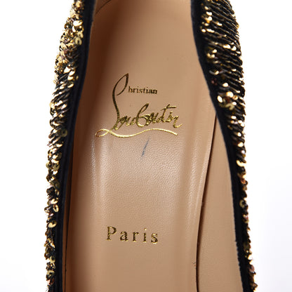 Christian Louboutin Paillette Sequin Bianca 140 Pumps 39 Gold 8 of 9