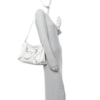 Balenciaga Agneau Arena Silver Hardware Medium Le City Optic White 2 of 13