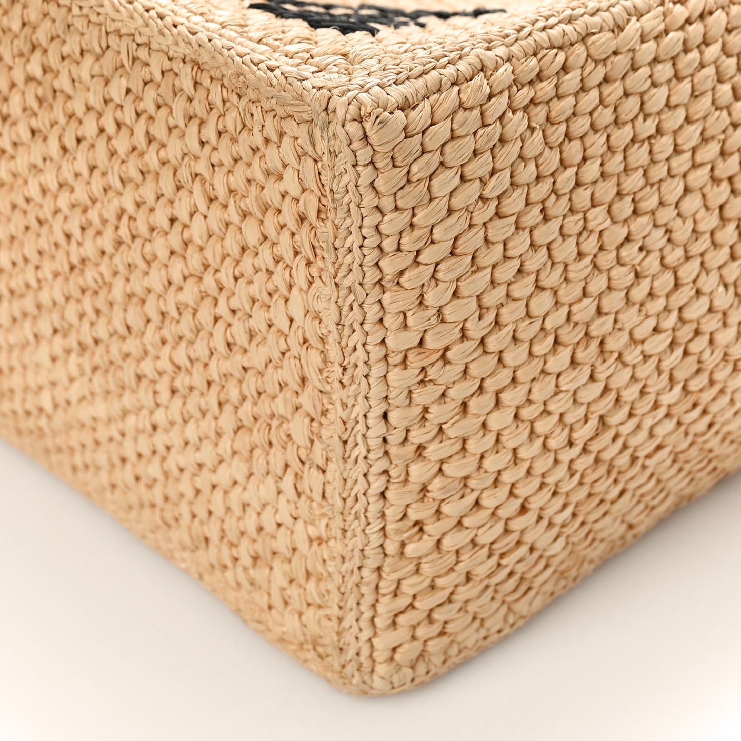 Raffia Medium Paula's Ibiza Logo Tote Natural Tan