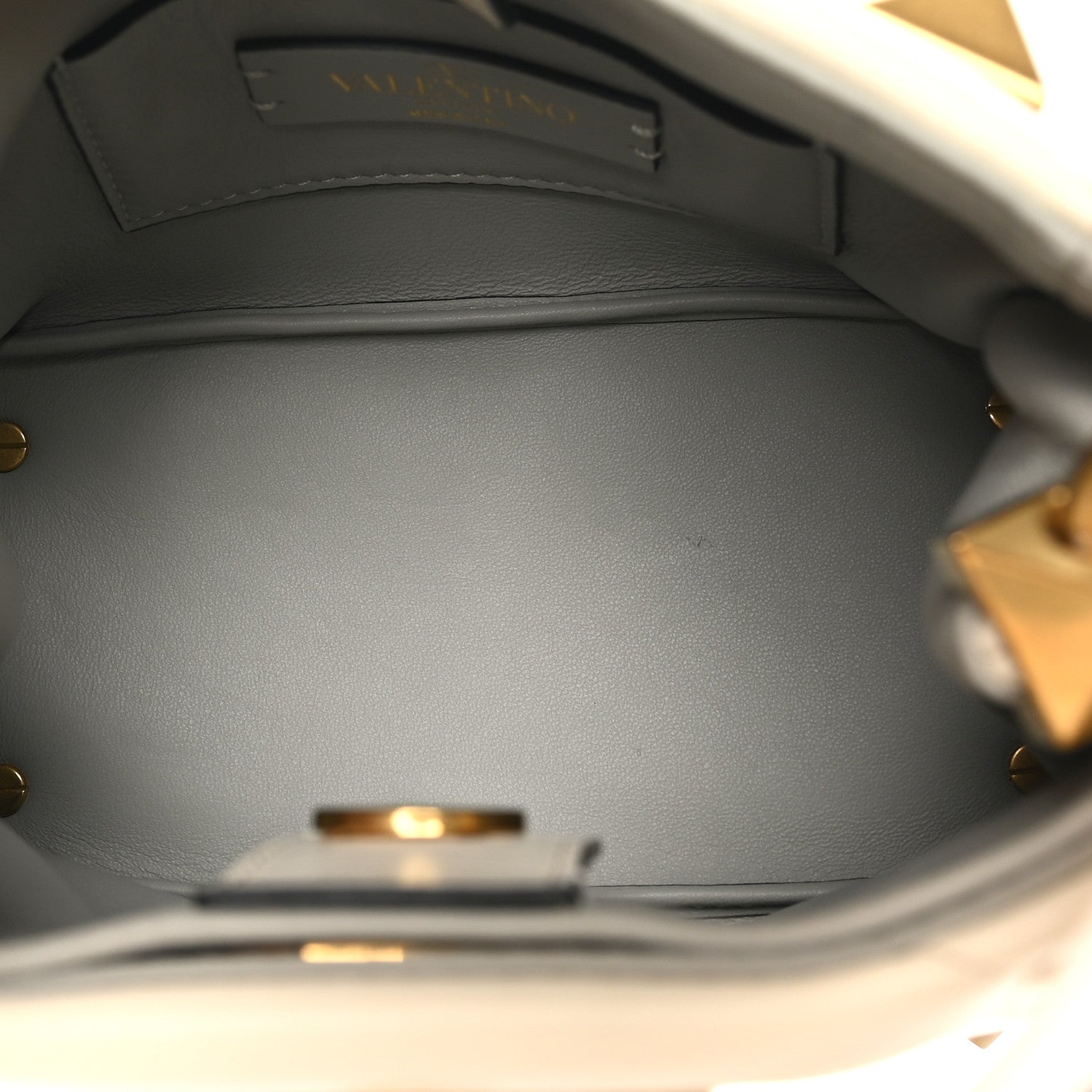 Valentino Garavani Nappa Mini Roman Stud The Handle Bag Ivory 5 of 9
