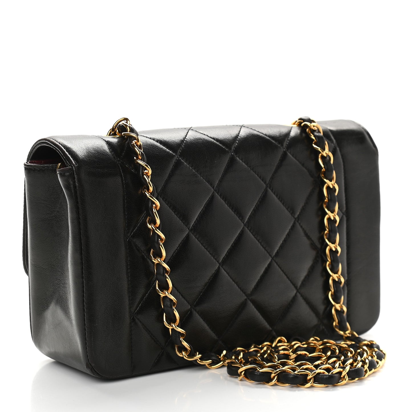 Lambskin Quilted Small Single Flap Black