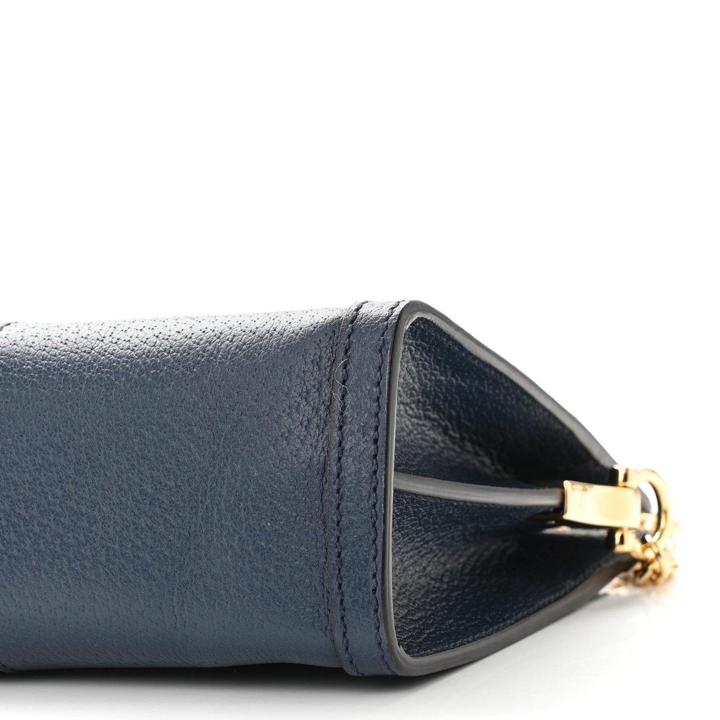 Textured Calfskin Web Small Ophidia Chain Shoulder Bag Blue Agata