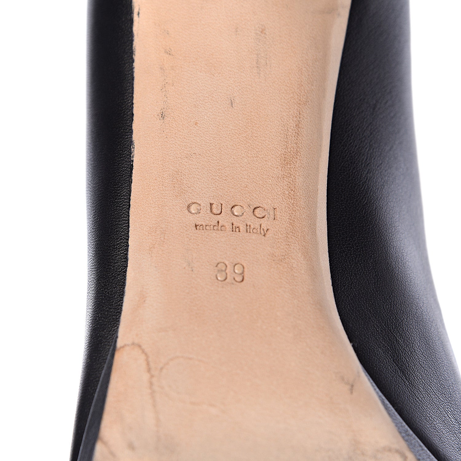Gucci Malaga Kid Horsebit Peep Toe Pumps 39 Black 8 of 15