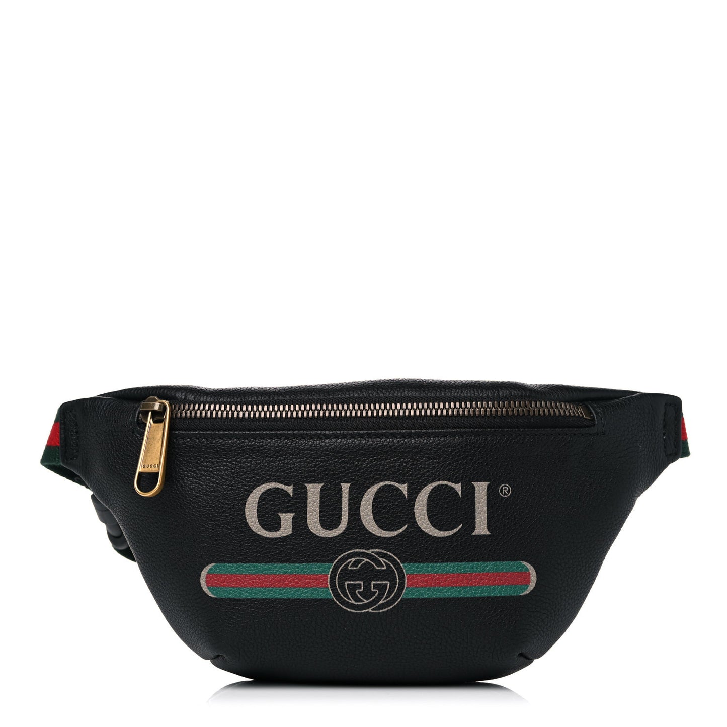Grained Calfskin Small Logo Belt Bag Black