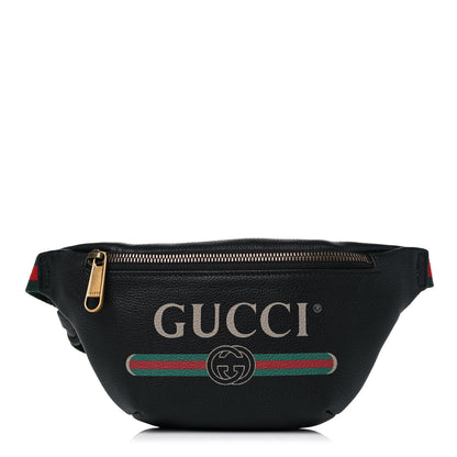 Gucci Grained Calfskin Small Logo Belt Bag Black 1 of 11