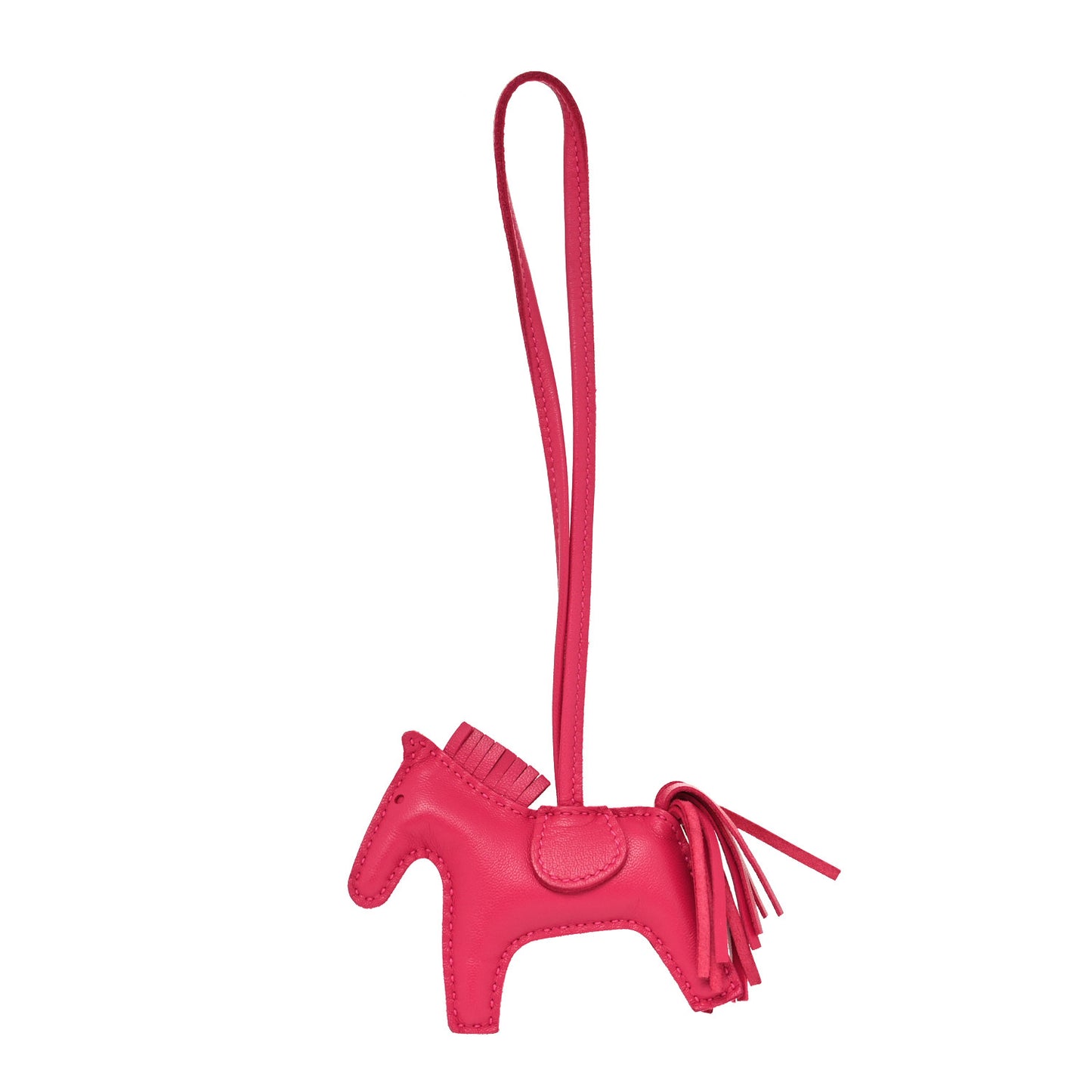 Milo Lambskin Grigri Rodeo Horse Bag Charm PM Rose Mexico