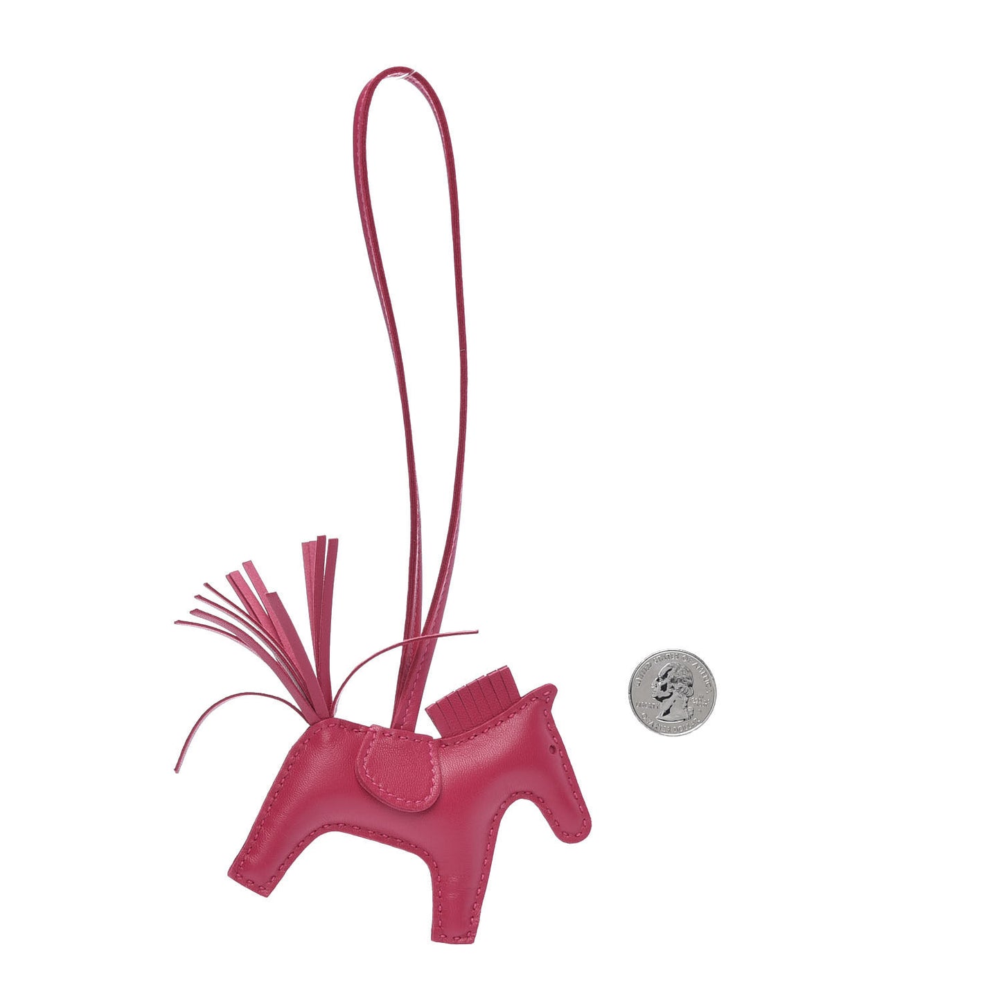 Milo Lambskin Grigri Rodeo Horse Bag Charm PM Rose Mexico