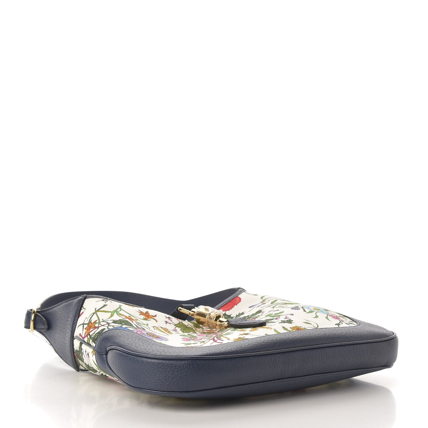 Gucci Canvas Flora Medium Jackie Hobo Blue Agata 4 of 11