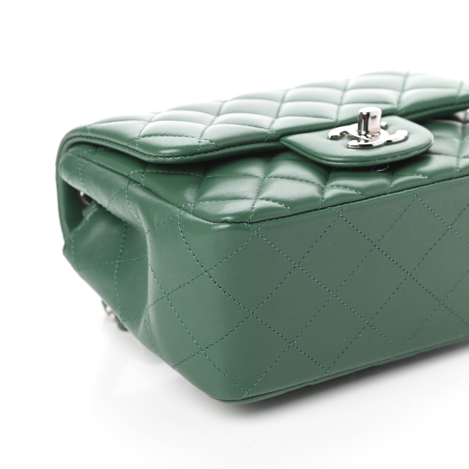 Chanel Lambskin Quilted Mini Square Flap Green 8 of 9