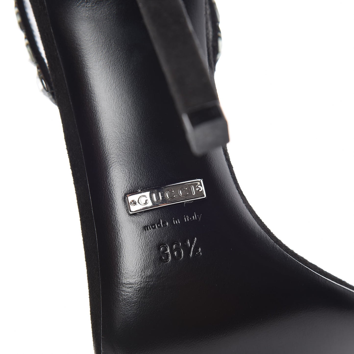 Kid Scamosciato Crystallo Mallory Slingback Sandal 36.5 Black