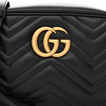 Gucci Calfskin Matelasse Small GG Marmont Chain Shoulder Bag Black 8 of 10