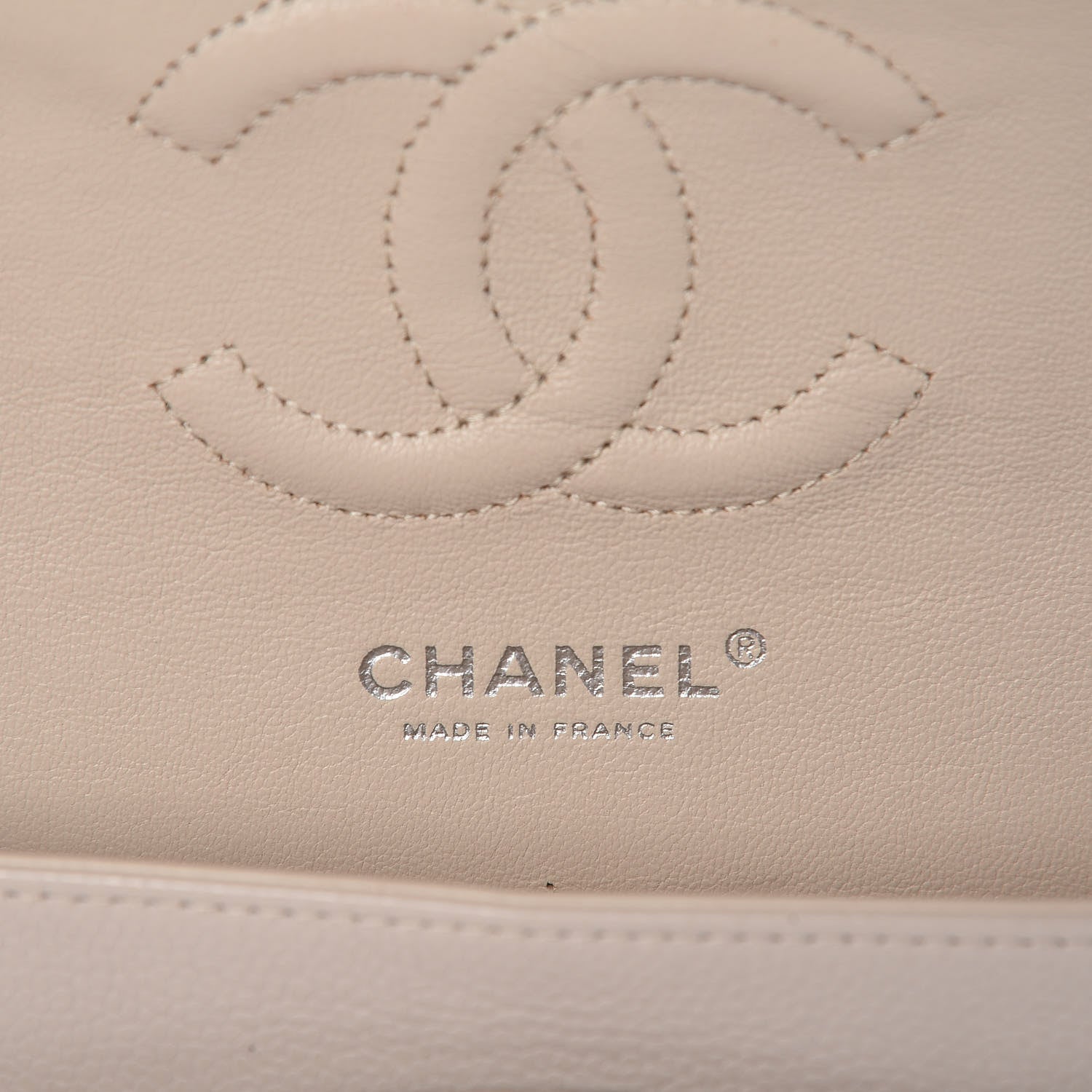 Chanel Caviar Quilted Medium Double Flap Light Grey 7 of 12