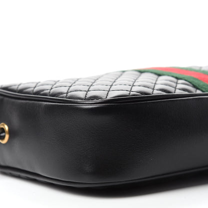 Gucci Calfskin Web Trapuntata Small GG Shoulder Bag Black 6 of 10